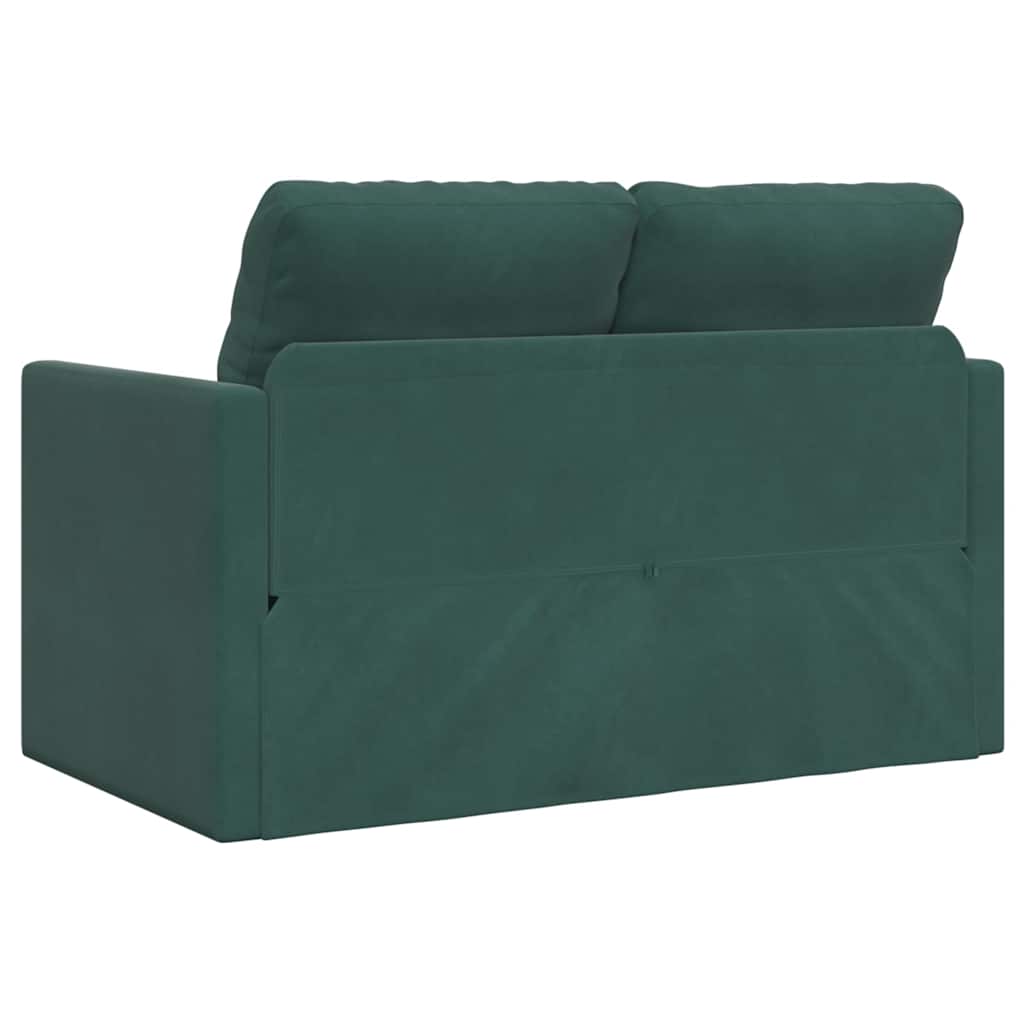 vidaXL Sofa podłogowa 2-w-1, ciemnozielona, 122x204x55 cm, aksamit