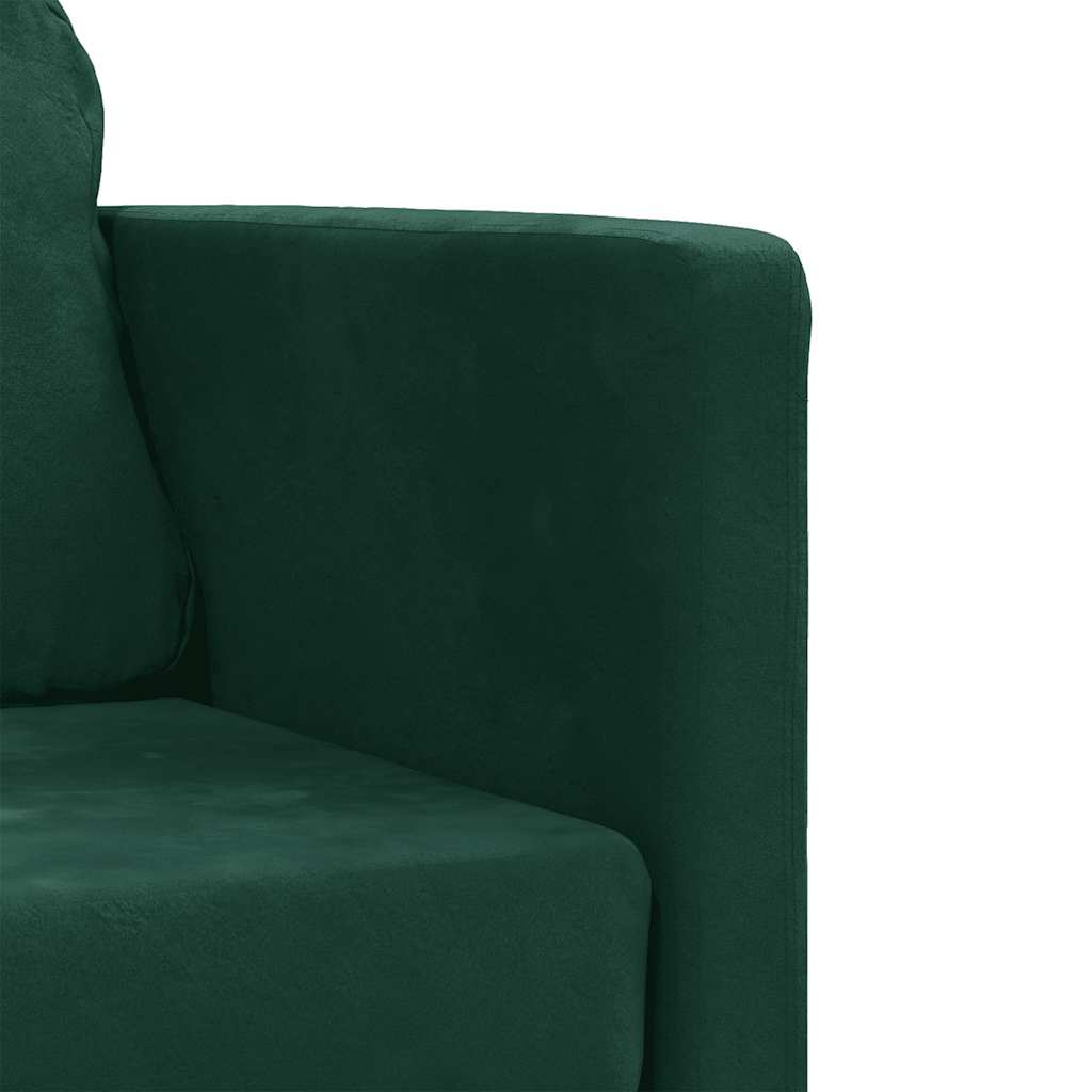 vidaXL Sofa podłogowa 2-w-1, ciemnozielona, 122x204x55 cm, aksamit