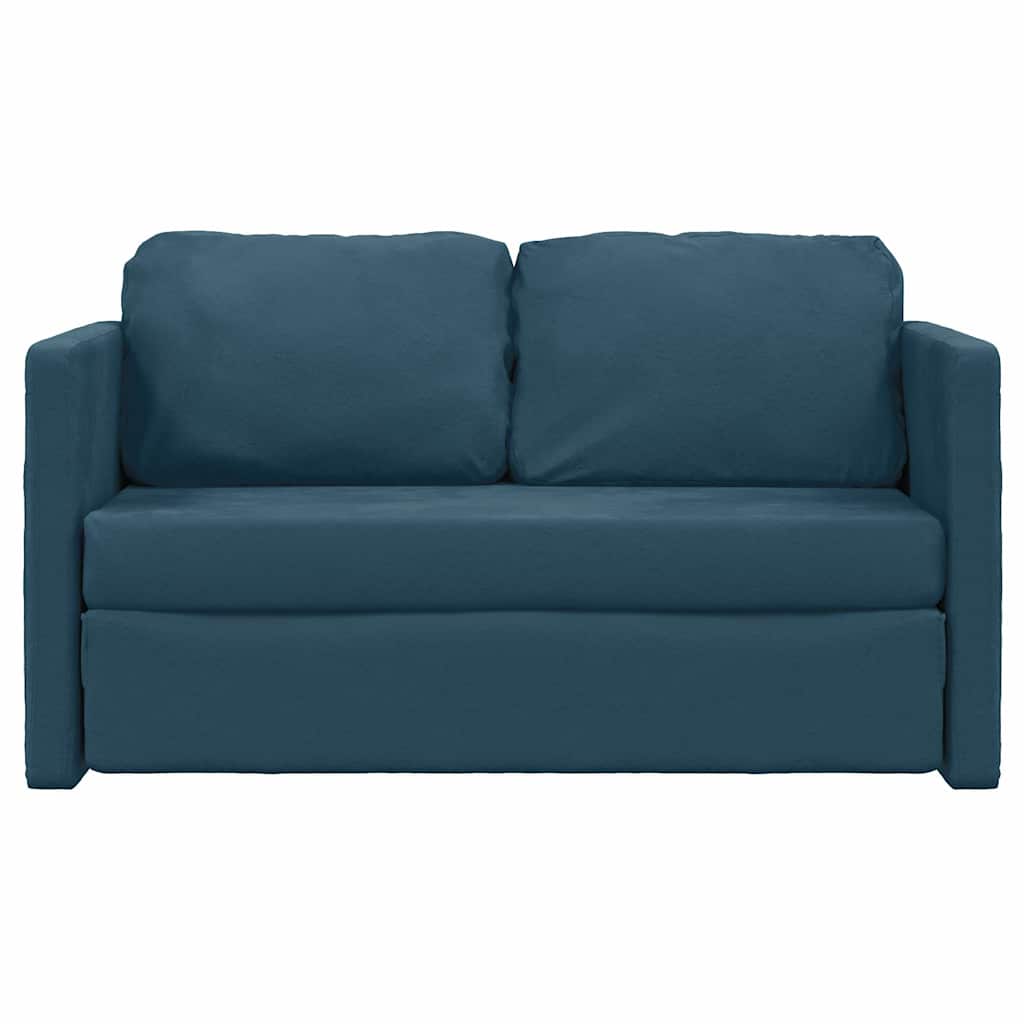 vidaXL Sofa podłogowa 2-w-1, niebieska, 122x204x55 cm, aksamit