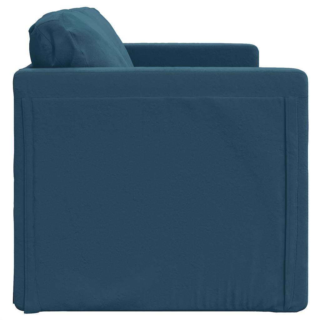 vidaXL Sofa podłogowa 2-w-1, niebieska, 122x204x55 cm, aksamit