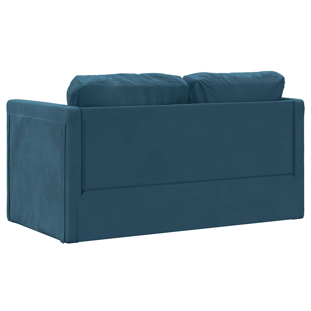 vidaXL Sofa podłogowa 2-w-1, niebieska, 122x204x55 cm, aksamit