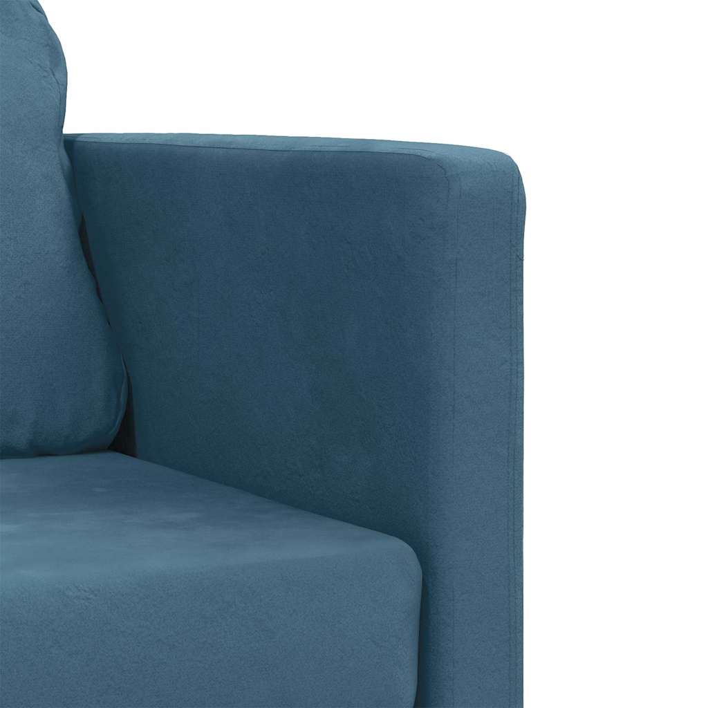 vidaXL Sofa podłogowa 2-w-1, niebieska, 122x204x55 cm, aksamit