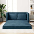 vidaXL Sofa podłogowa 2-w-1, niebieska, 122x204x55 cm, aksamit