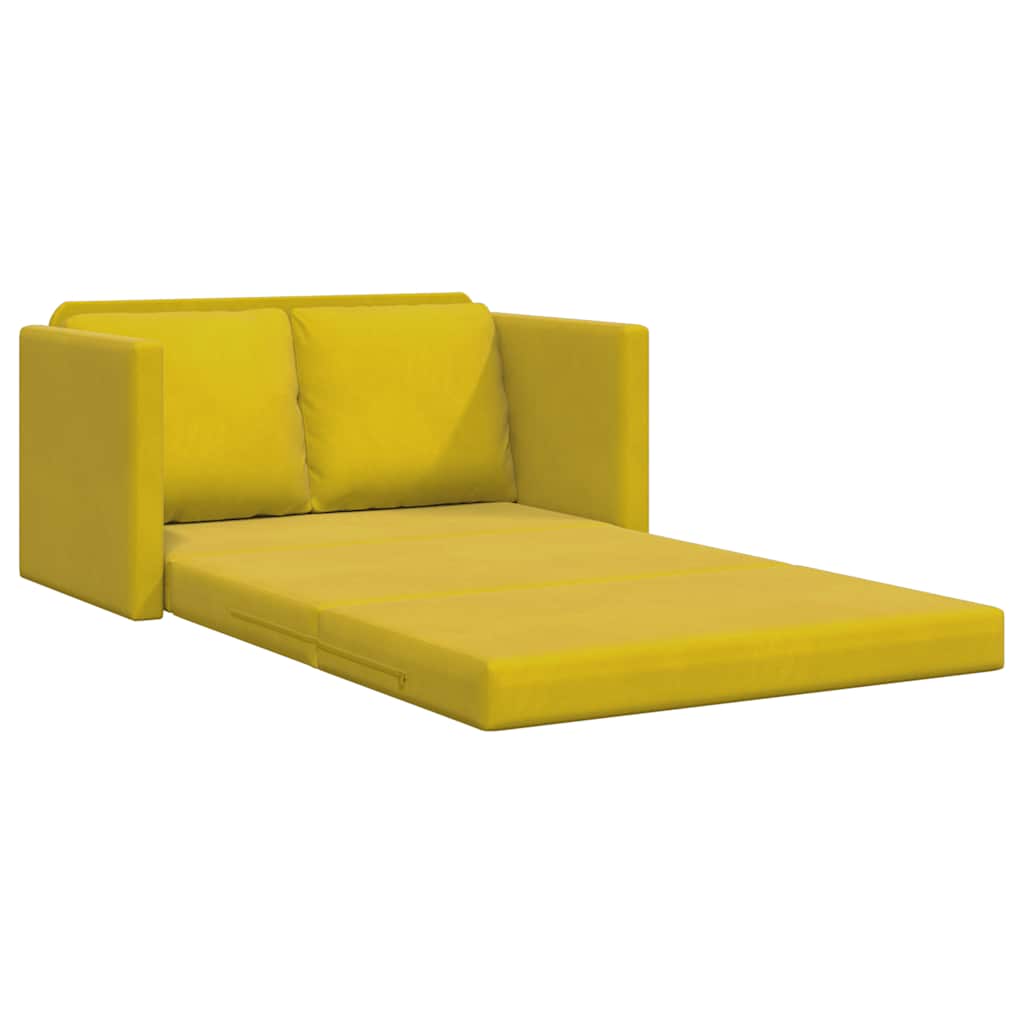 vidaXL Sofa podłogowa 2-w-1, ciemnożółta, 122x204x55 cm, aksamit