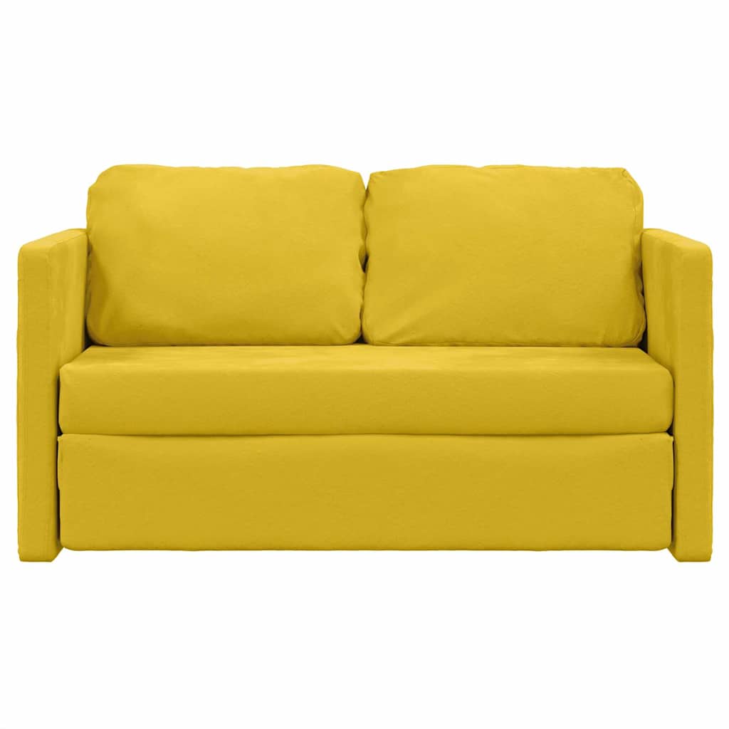 vidaXL Sofa podłogowa 2-w-1, ciemnożółta, 122x204x55 cm, aksamit