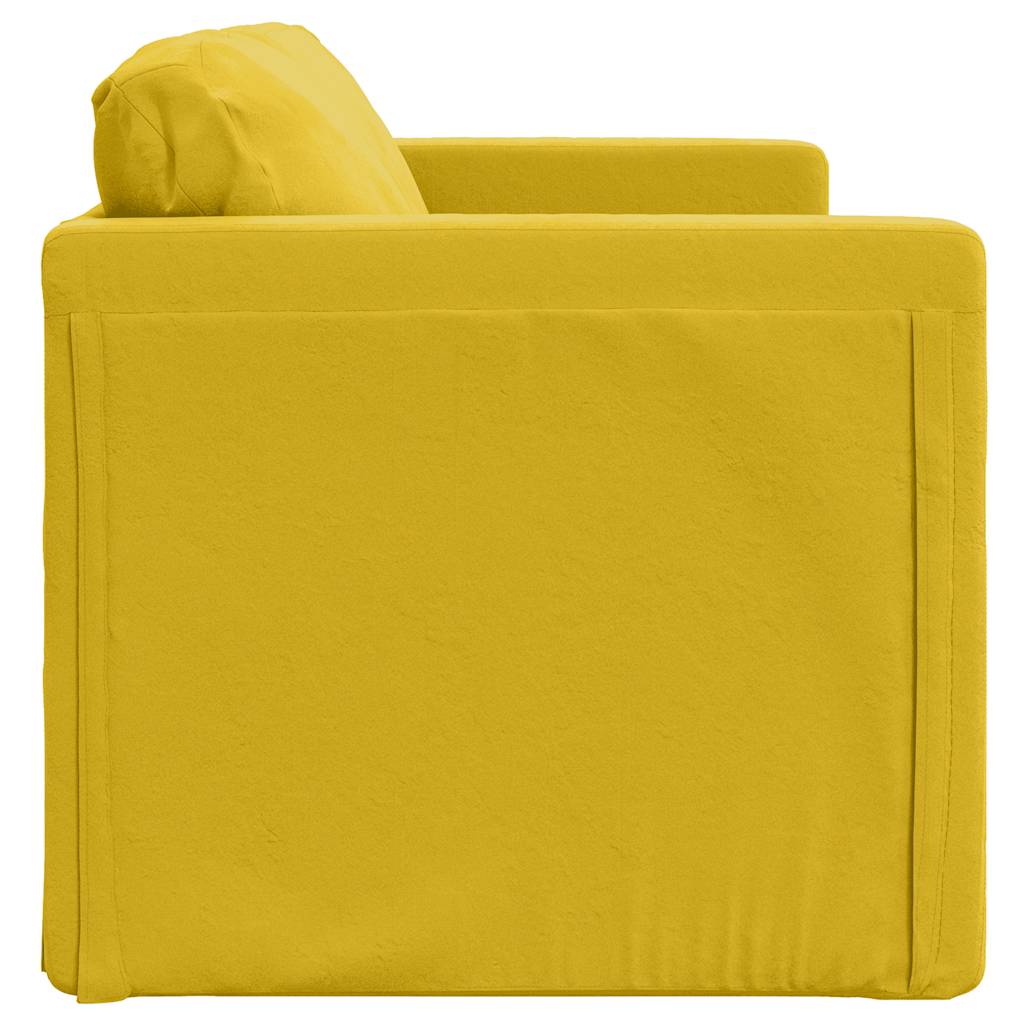 vidaXL Sofa podłogowa 2-w-1, ciemnożółta, 122x204x55 cm, aksamit