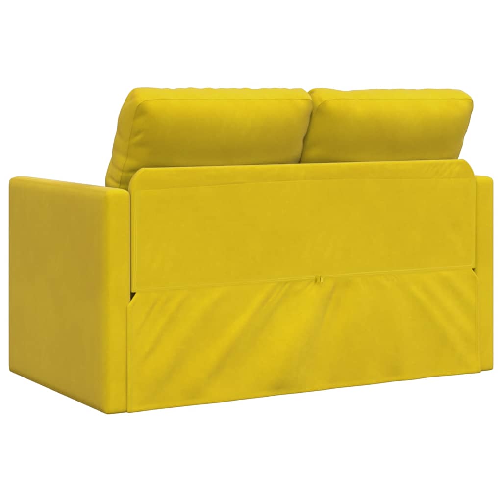 vidaXL Sofa podłogowa 2-w-1, ciemnożółta, 122x204x55 cm, aksamit