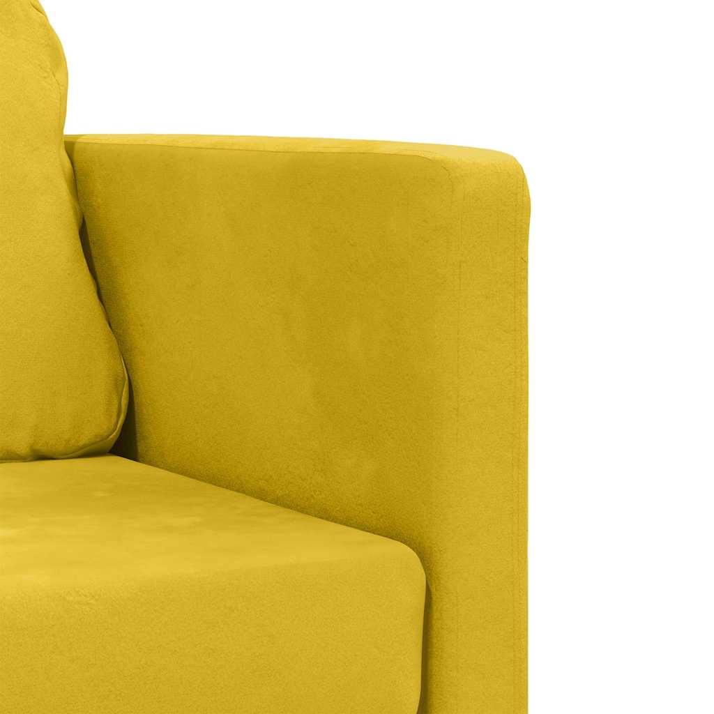 vidaXL Sofa podłogowa 2-w-1, ciemnożółta, 122x204x55 cm, aksamit