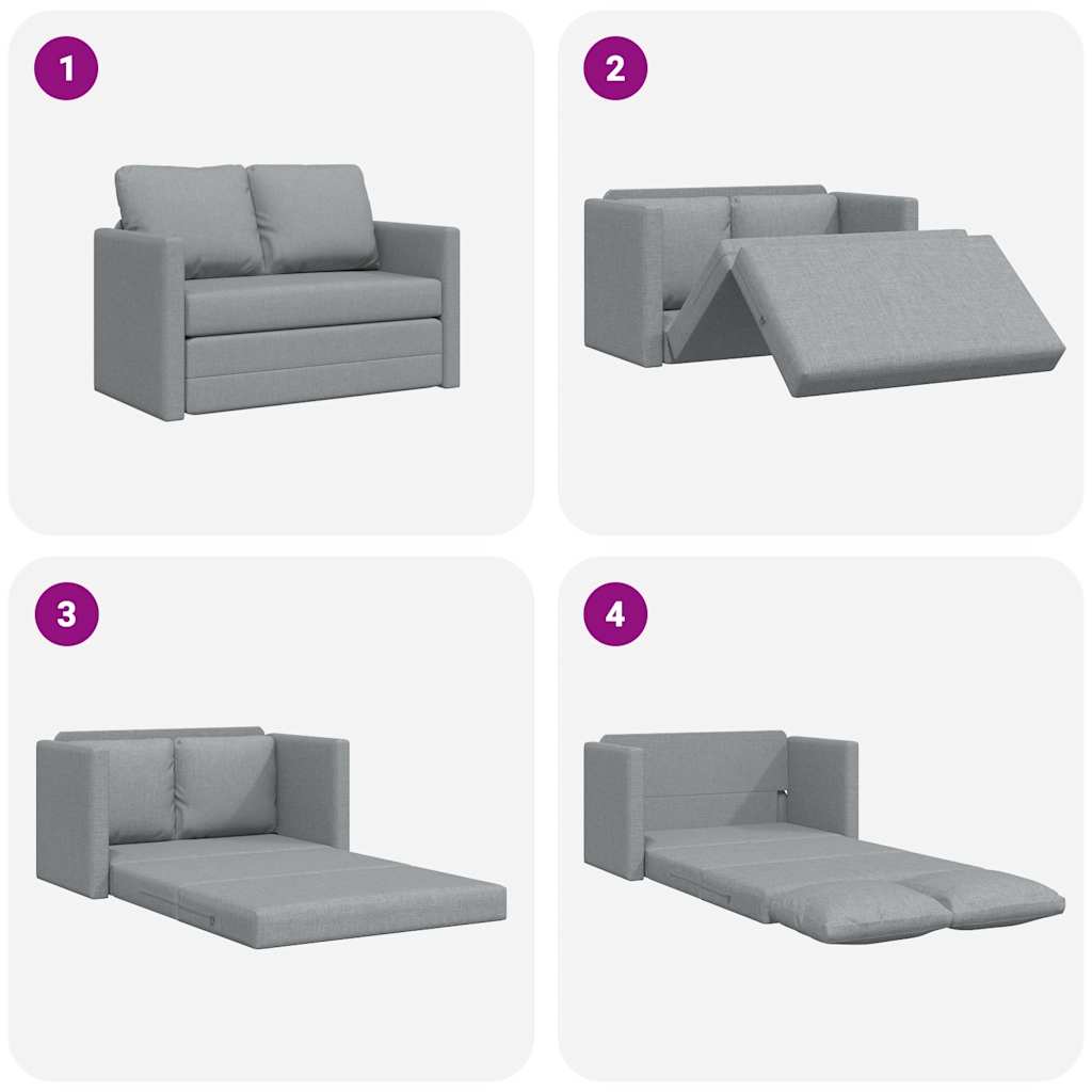 vidaXL Sofa podłogowa 2-w-1, jasnoszara, 112x174x55 cm, tkanina