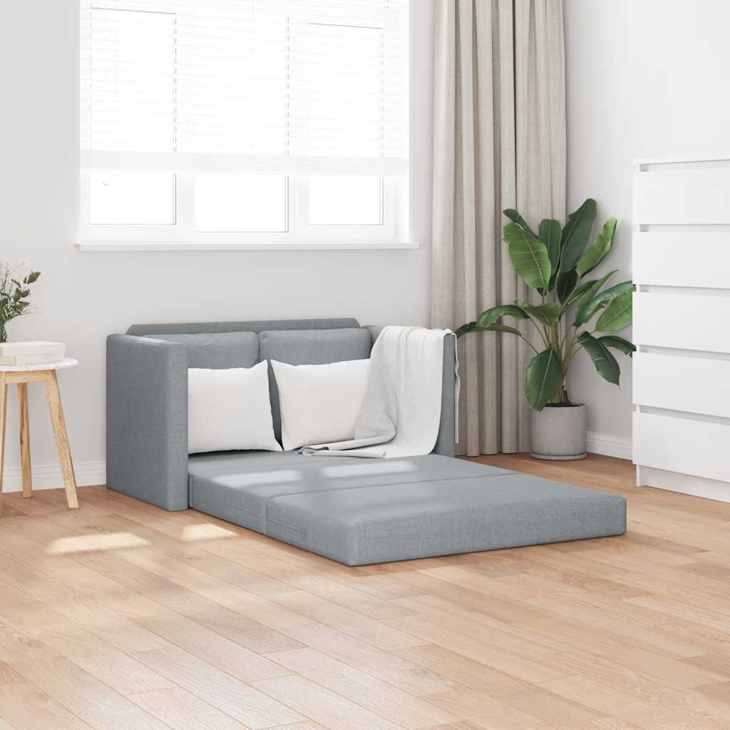 vidaXL Sofa podłogowa 2-w-1, jasnoszara, 112x174x55 cm, tkanina