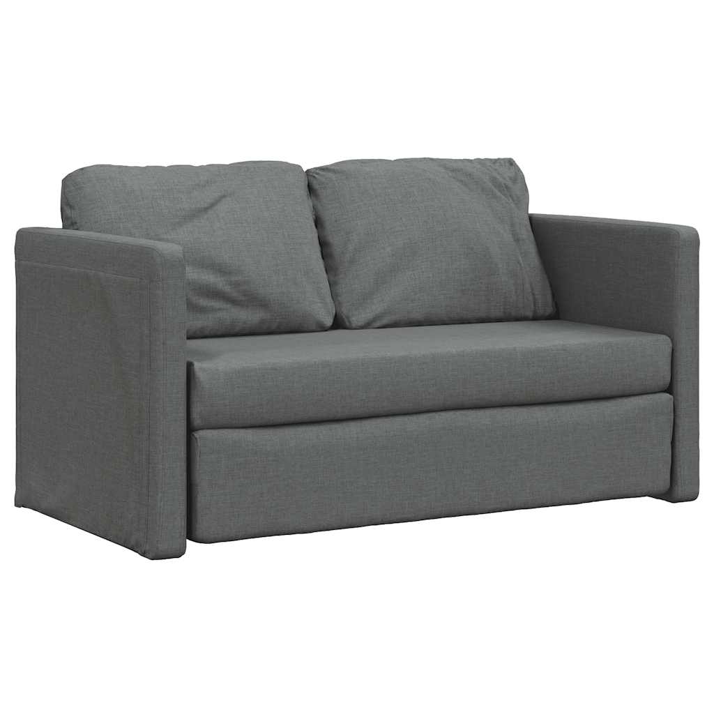 vidaXL Sofa podłogowa 2-w-1, ciemnoszara, 112x174x55 cm, tkanina