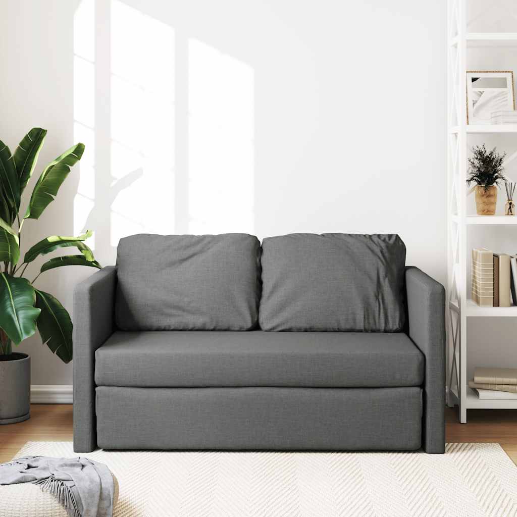 vidaXL Sofa podłogowa 2-w-1, ciemnoszara, 112x174x55 cm, tkanina