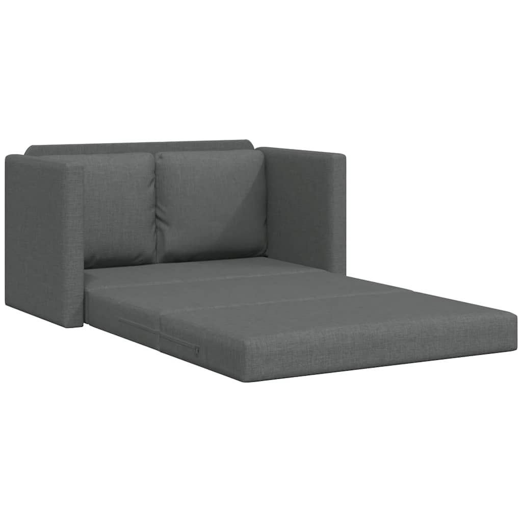 vidaXL Sofa podłogowa 2-w-1, ciemnoszara, 112x174x55 cm, tkanina