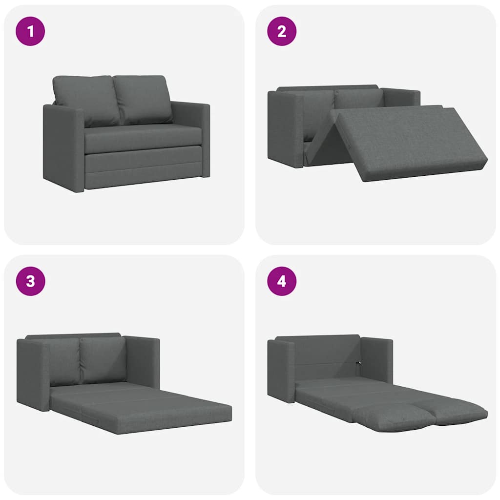 vidaXL Sofa podłogowa 2-w-1, ciemnoszara, 112x174x55 cm, tkanina