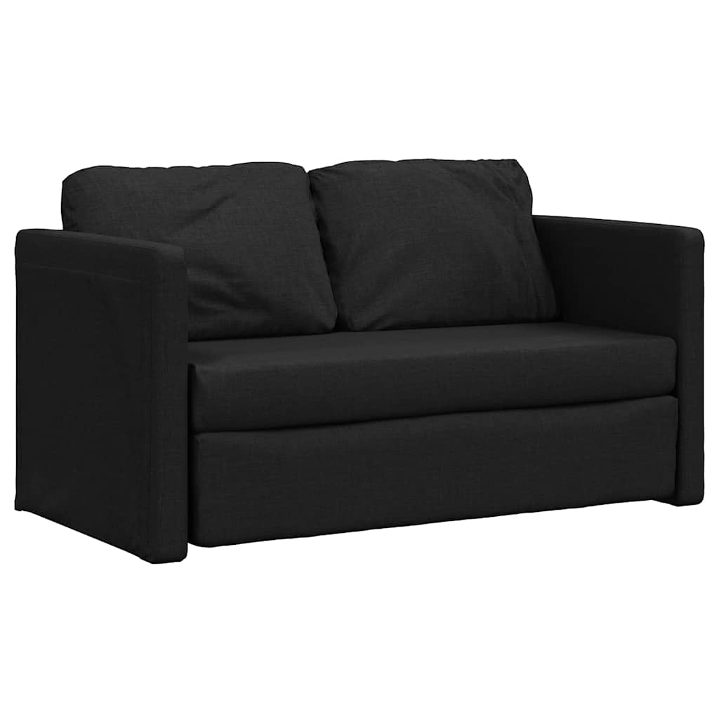 vidaXL Sofa podłogowa 2-w-1, czarna, 112x174x55 cm, tkanina
