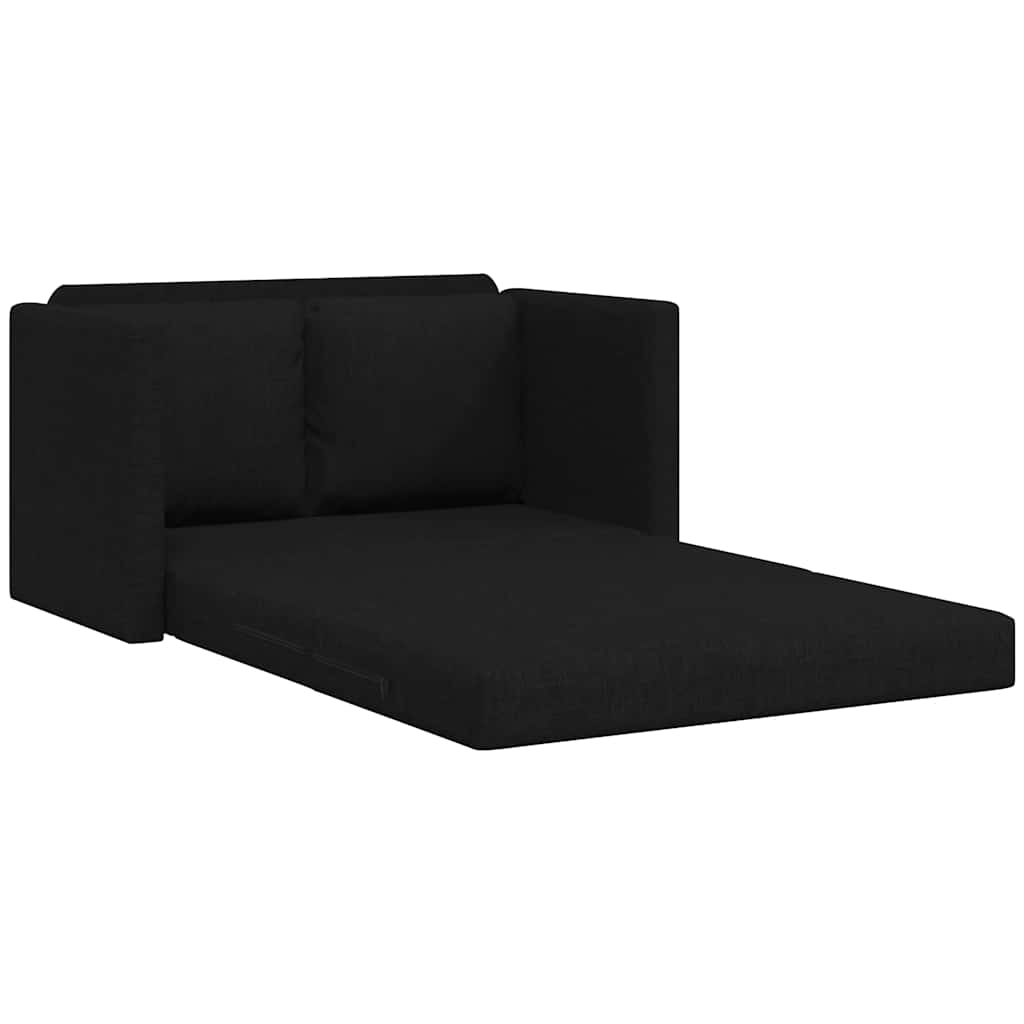 vidaXL Sofa podłogowa 2-w-1, czarna, 112x174x55 cm, tkanina