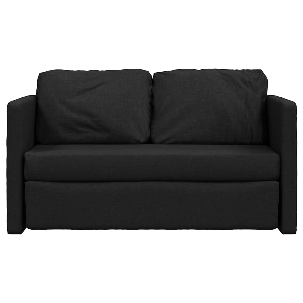 vidaXL Sofa podłogowa 2-w-1, czarna, 112x174x55 cm, tkanina