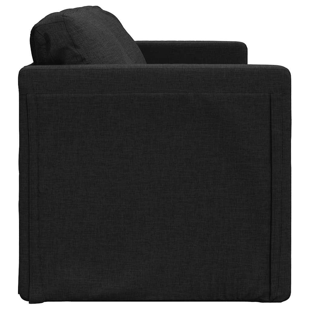vidaXL Sofa podłogowa 2-w-1, czarna, 112x174x55 cm, tkanina