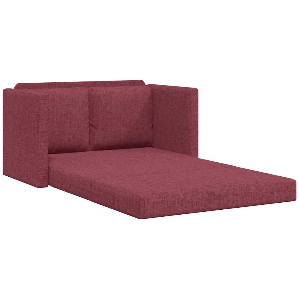 vidaXL Sofa podłogowa 2-w-1, winna czerwień, 112x174x55 cm, tkanina