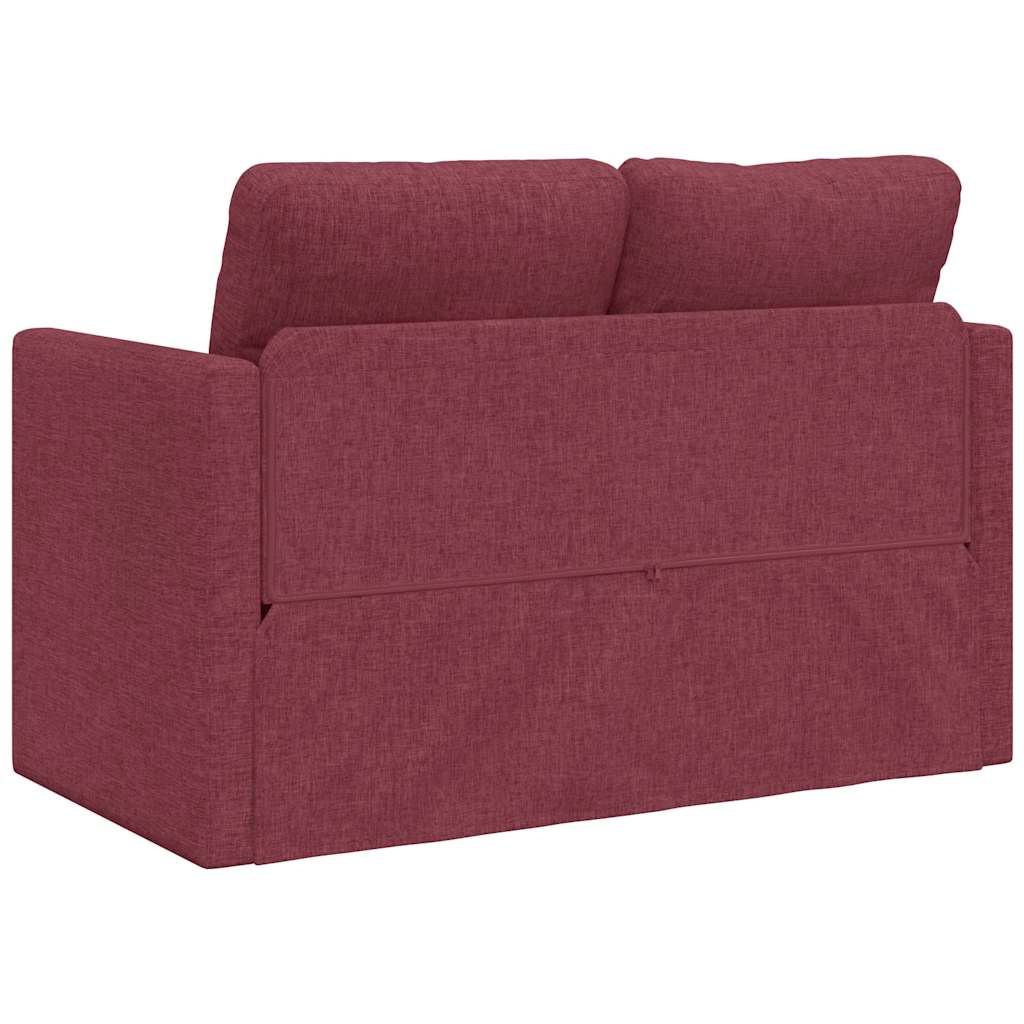 vidaXL Sofa podłogowa 2-w-1, winna czerwień, 112x174x55 cm, tkanina