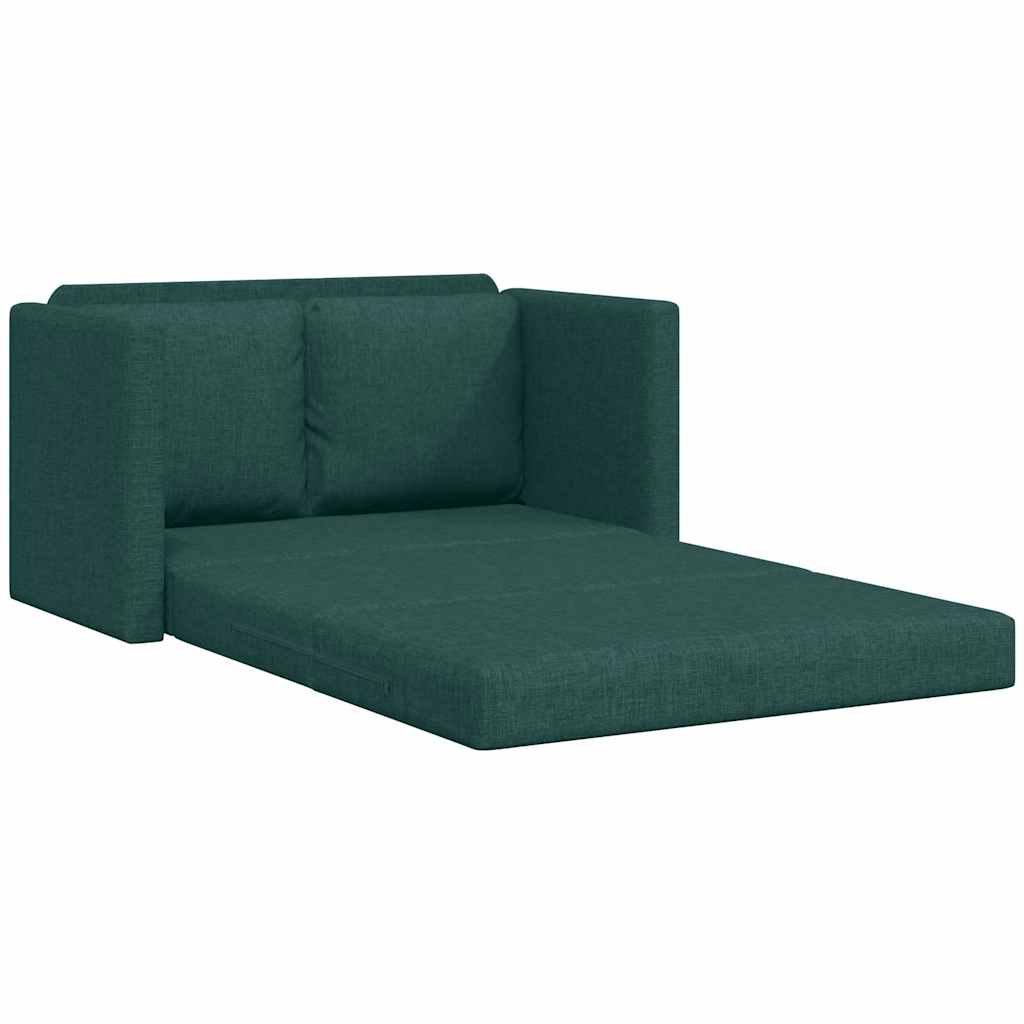 vidaXL Sofa podłogowa 2-w-1, ciemnozielona, 112x174x55 cm, tkanina