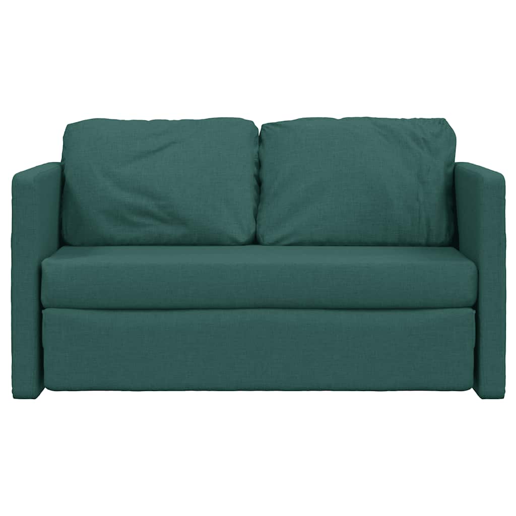 vidaXL Sofa podłogowa 2-w-1, ciemnozielona, 112x174x55 cm, tkanina