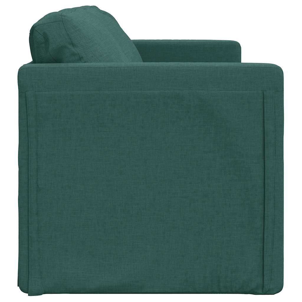 vidaXL Sofa podłogowa 2-w-1, ciemnozielona, 112x174x55 cm, tkanina
