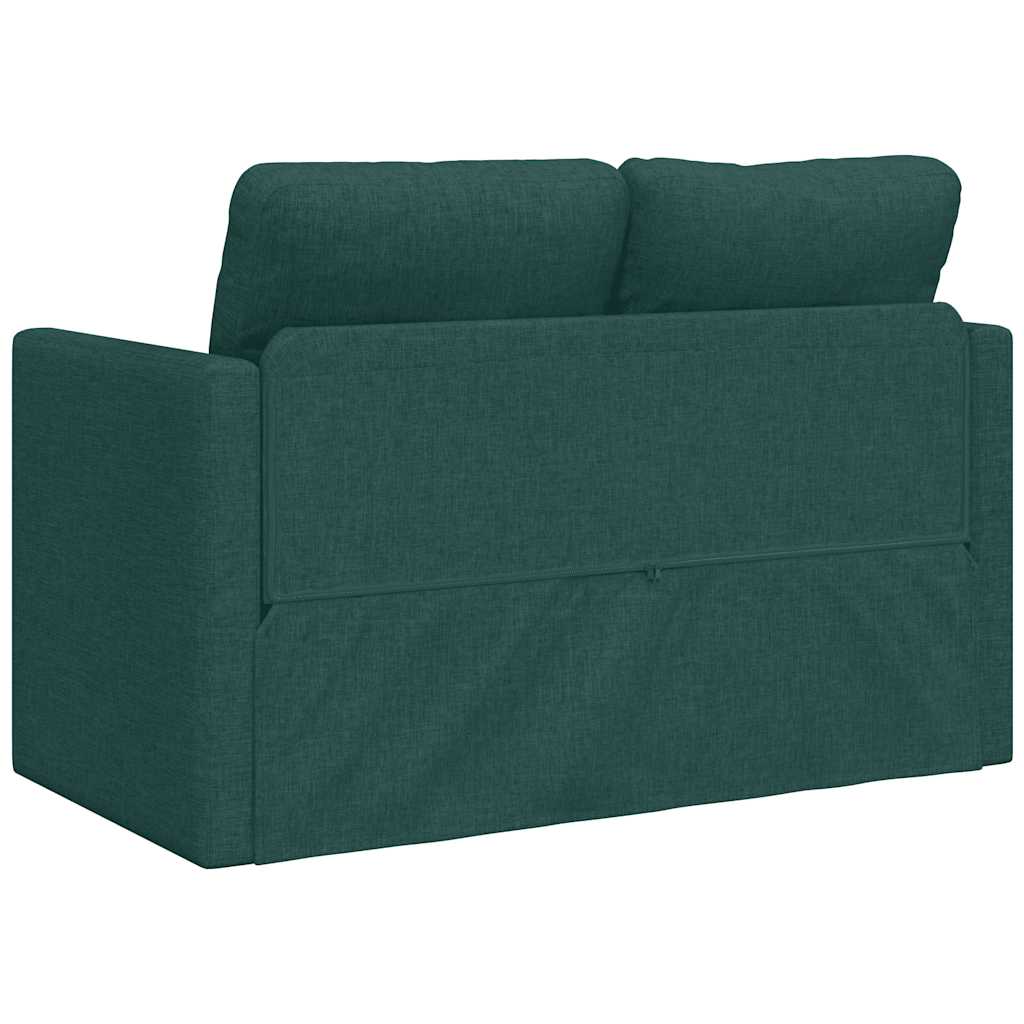 vidaXL Sofa podłogowa 2-w-1, ciemnozielona, 112x174x55 cm, tkanina