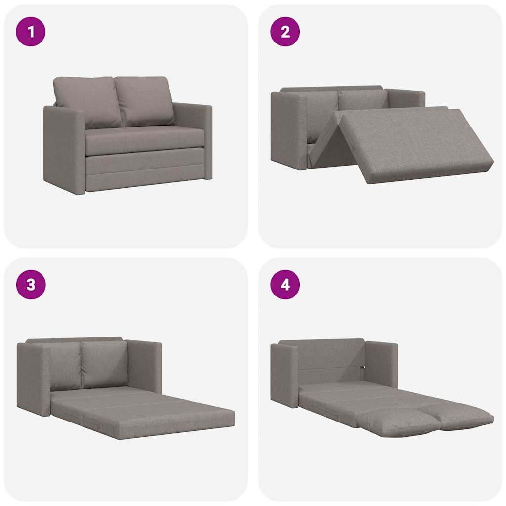 vidaXL Sofa podłogowa 2-w-1, kolor taupe, 112x174x55 cm, tkanina
