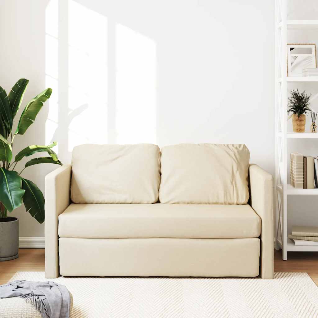vidaXL Sofa podłogowa 2-w-1, kremowa, 112x174x55 cm, tkanina