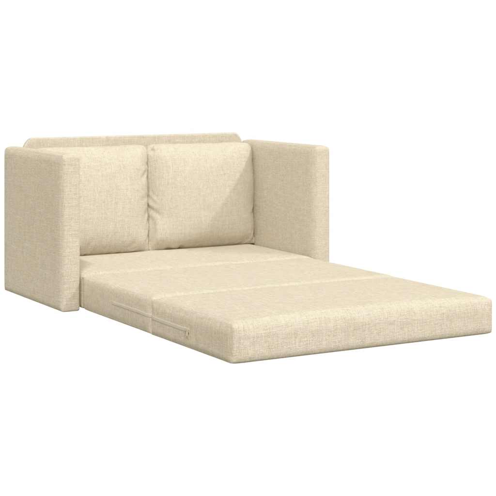 vidaXL Sofa podłogowa 2-w-1, kremowa, 112x174x55 cm, tkanina