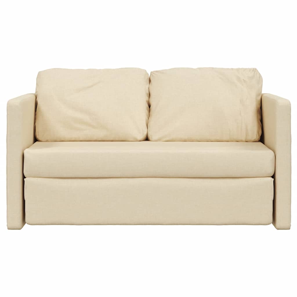 vidaXL Sofa podłogowa 2-w-1, kremowa, 112x174x55 cm, tkanina