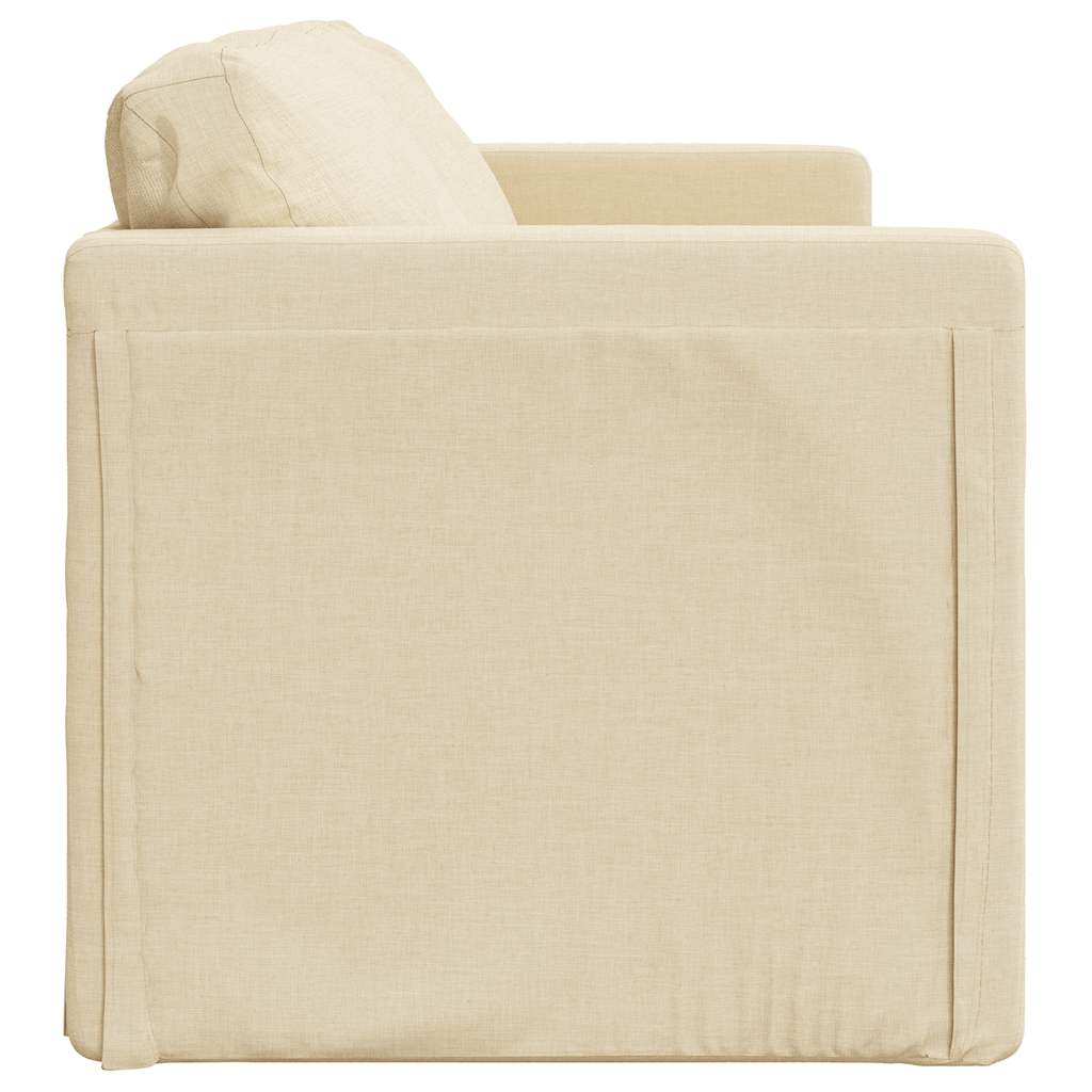 vidaXL Sofa podłogowa 2-w-1, kremowa, 112x174x55 cm, tkanina