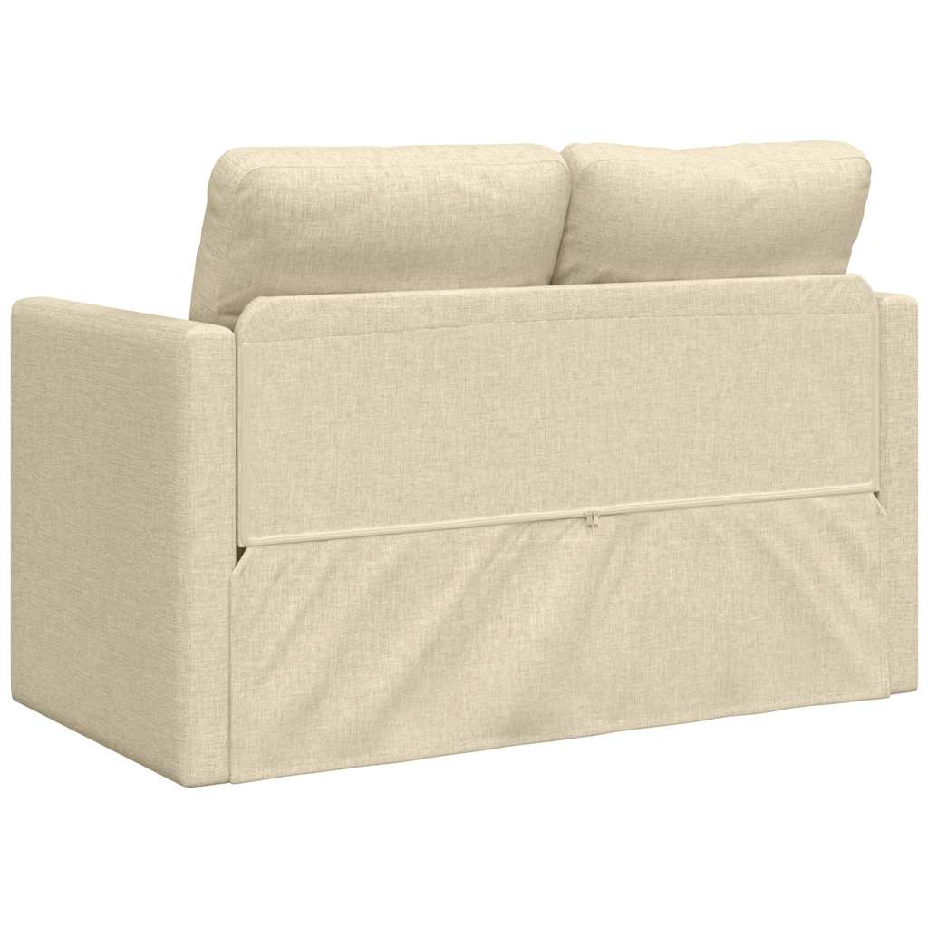vidaXL Sofa podłogowa 2-w-1, kremowa, 112x174x55 cm, tkanina