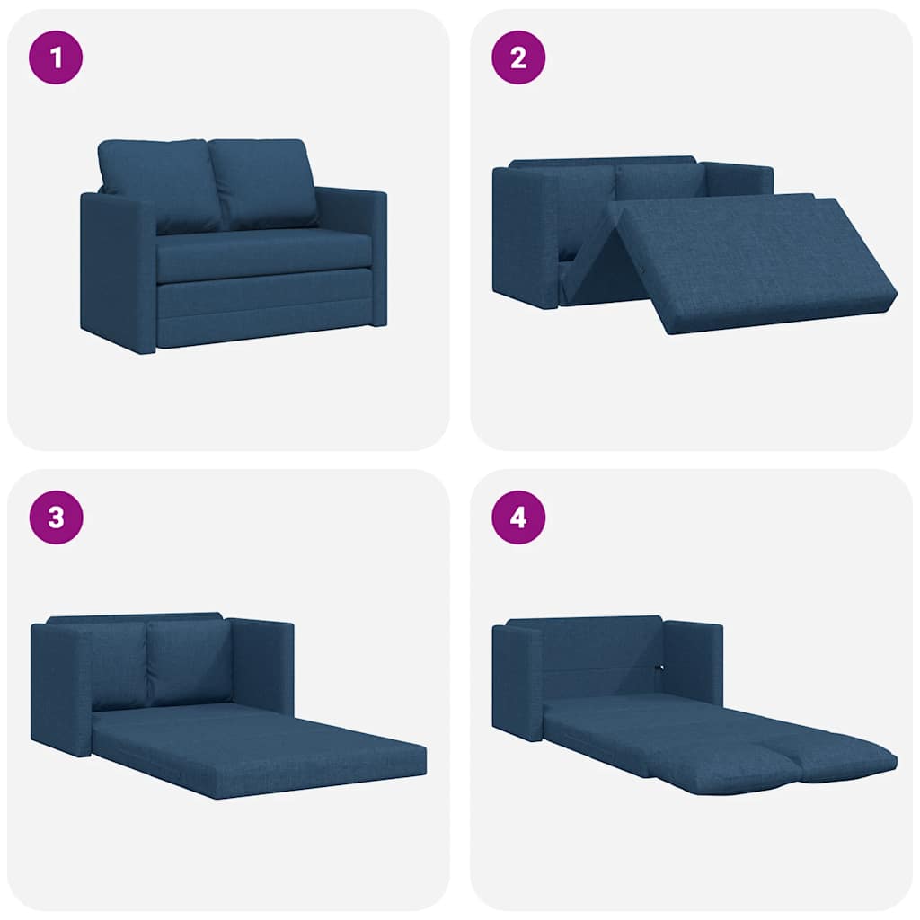 vidaXL Sofa podłogowa 2-w-1, niebieska, 112x174x55 cm, tkanina