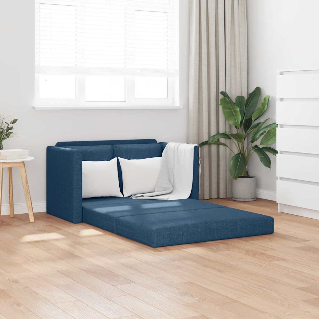 vidaXL Sofa podłogowa 2-w-1, niebieska, 112x174x55 cm, tkanina