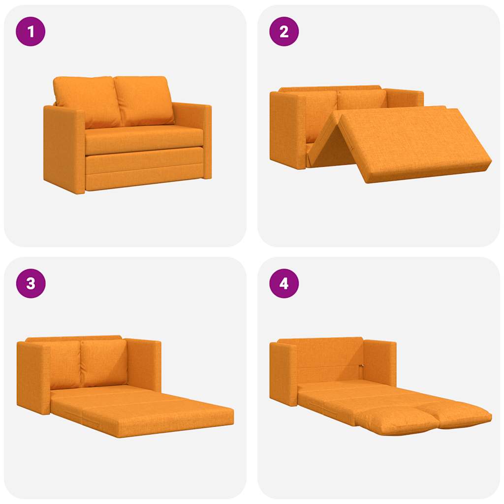 vidaXL Sofa podłogowa 2-w-1, ciemnożółta, 112x174x55 cm, tkanina