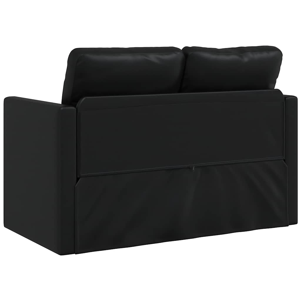 vidaXL Sofa podłogowa 2-w-1, czarna, 112x174x55 cm, sztuczna skóra