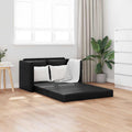 vidaXL Sofa podłogowa 2-w-1, czarna, 112x174x55 cm, sztuczna skóra