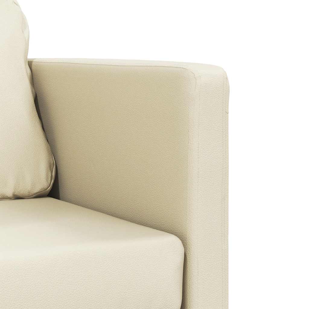 vidaXL Sofa podłogowa 2-w-1, kremowa, 112x174x55 cm, sztuczna skóra