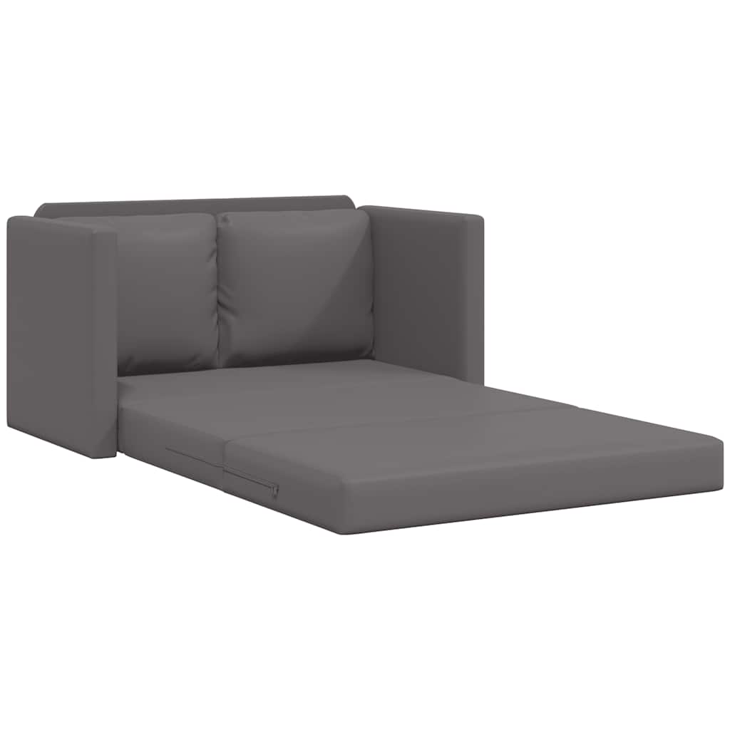 vidaXL Sofa podłogowa 2-w-1, szara, 112x174x55 cm, sztuczna skóra