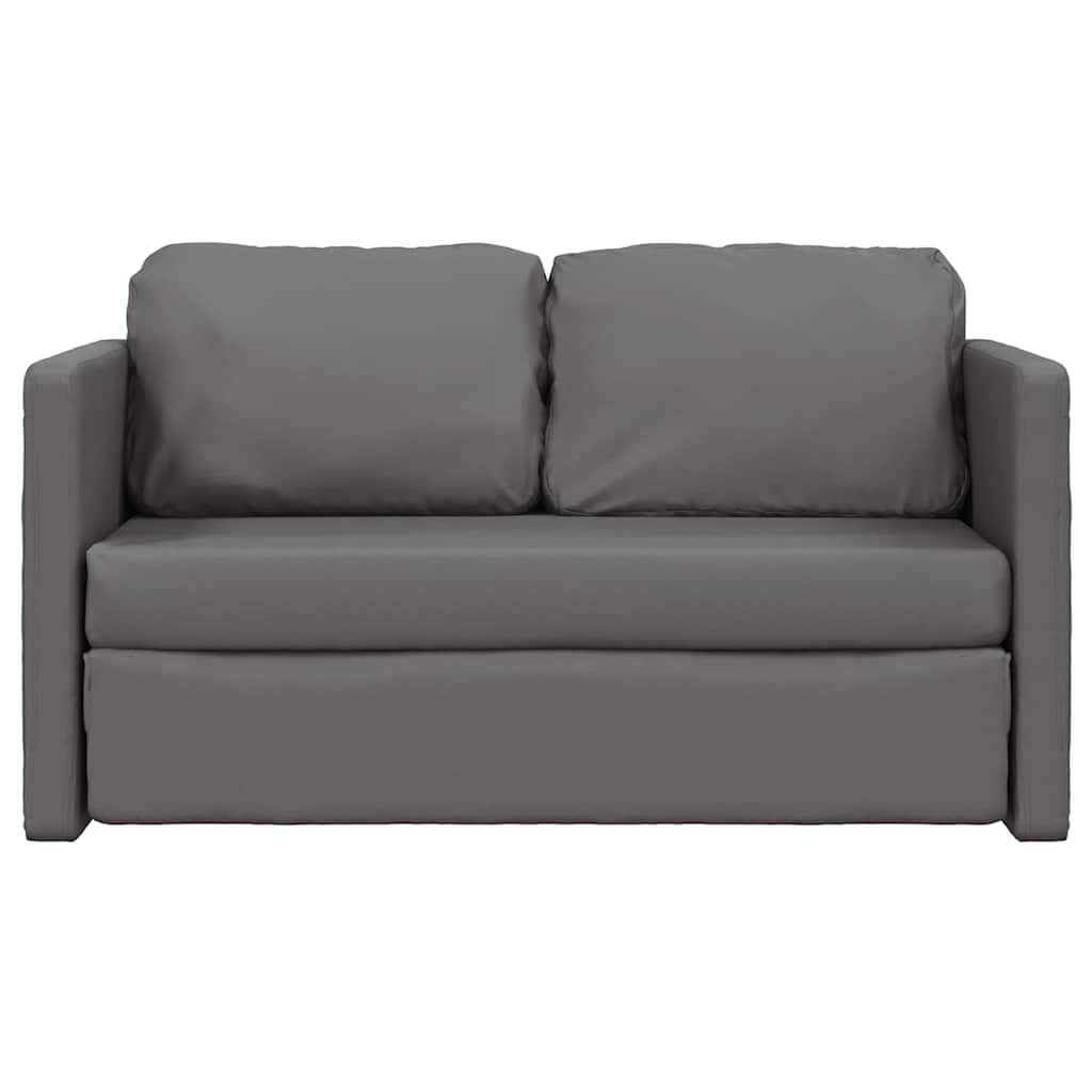 vidaXL Sofa podłogowa 2-w-1, szara, 112x174x55 cm, sztuczna skóra