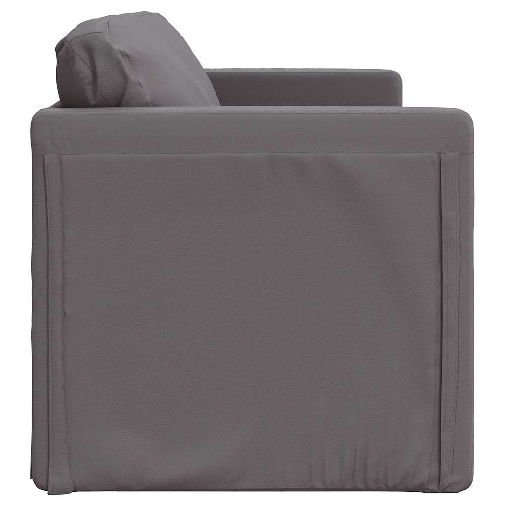 vidaXL Sofa podłogowa 2-w-1, szara, 112x174x55 cm, sztuczna skóra