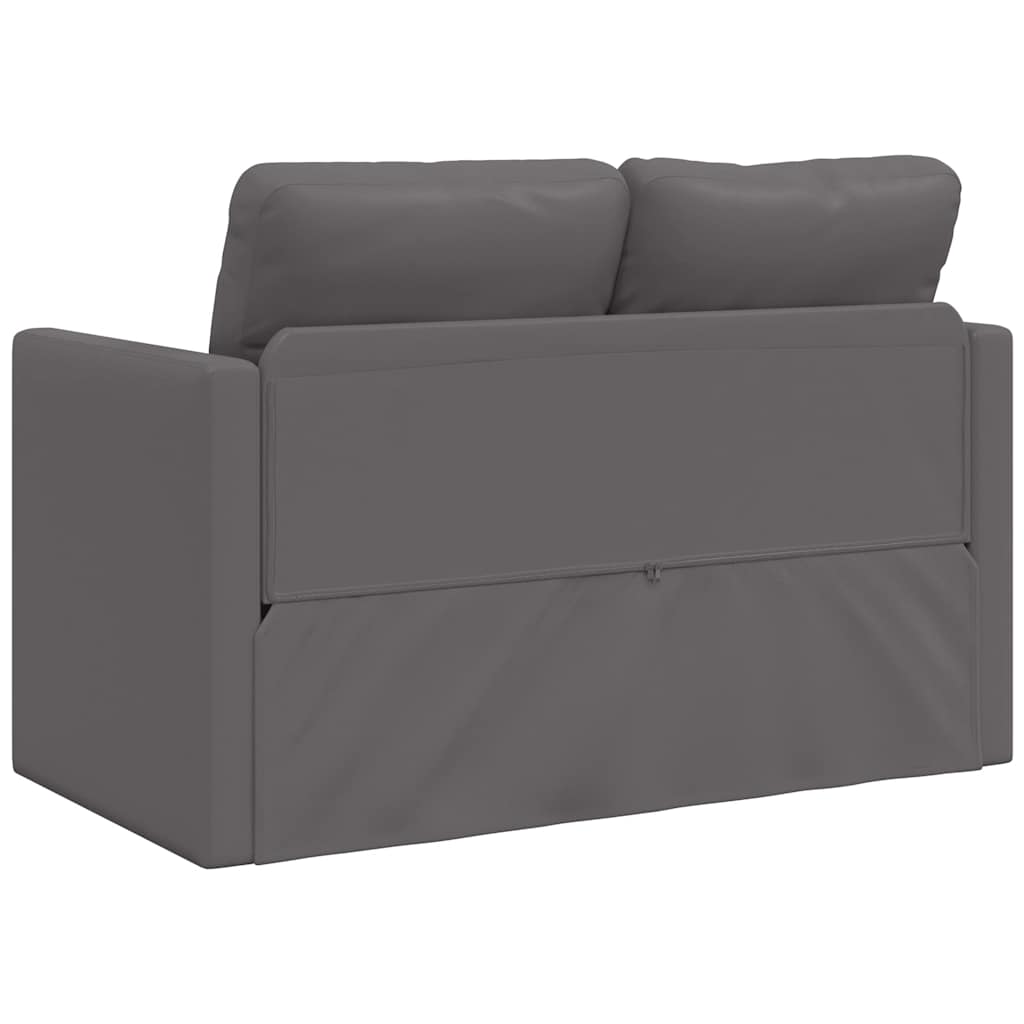 vidaXL Sofa podłogowa 2-w-1, szara, 112x174x55 cm, sztuczna skóra