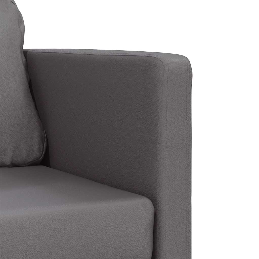 vidaXL Sofa podłogowa 2-w-1, szara, 112x174x55 cm, sztuczna skóra