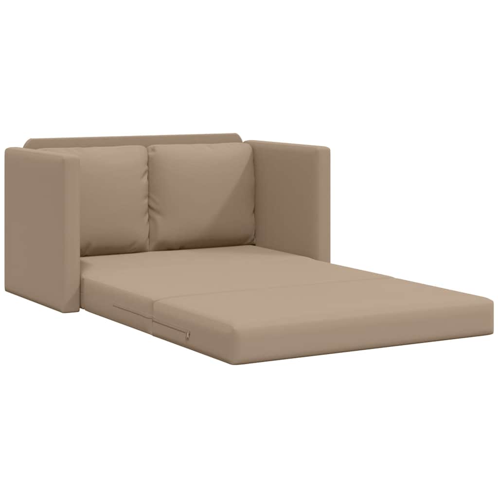 vidaXL Sofa podłogowa 2-w-1, cappuccino, 112x174x55 cm, sztuczna skóra