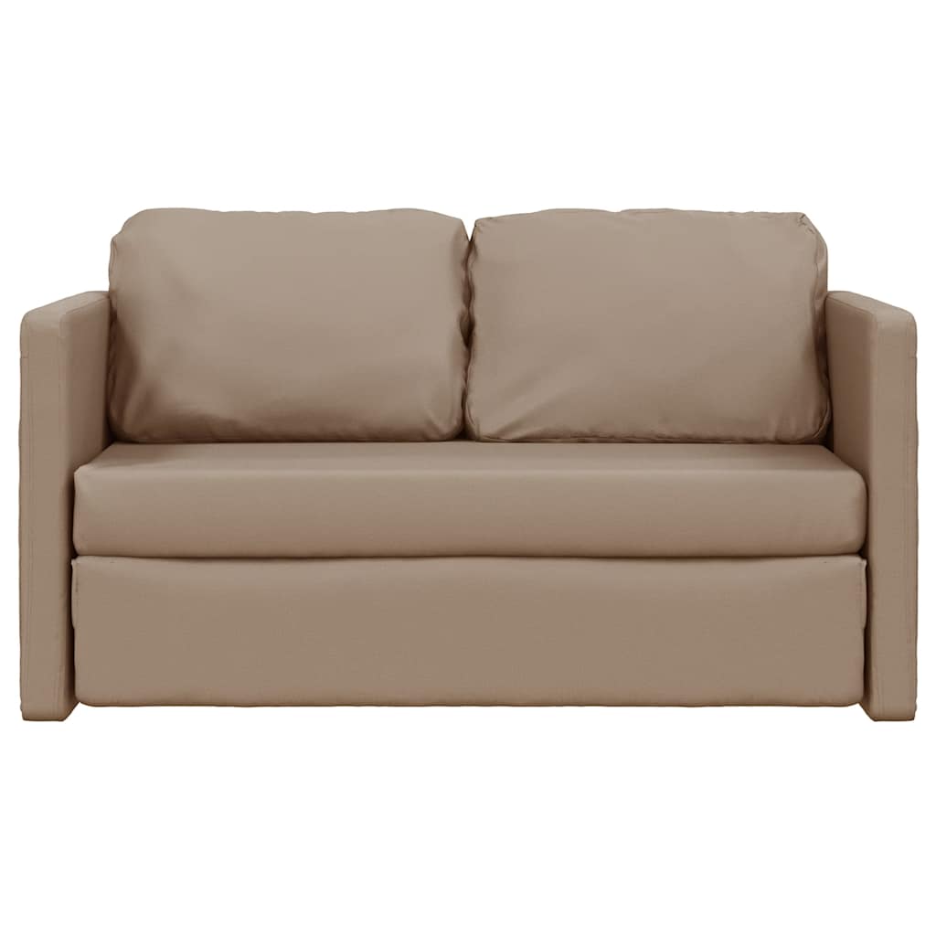 vidaXL Sofa podłogowa 2-w-1, cappuccino, 112x174x55 cm, sztuczna skóra