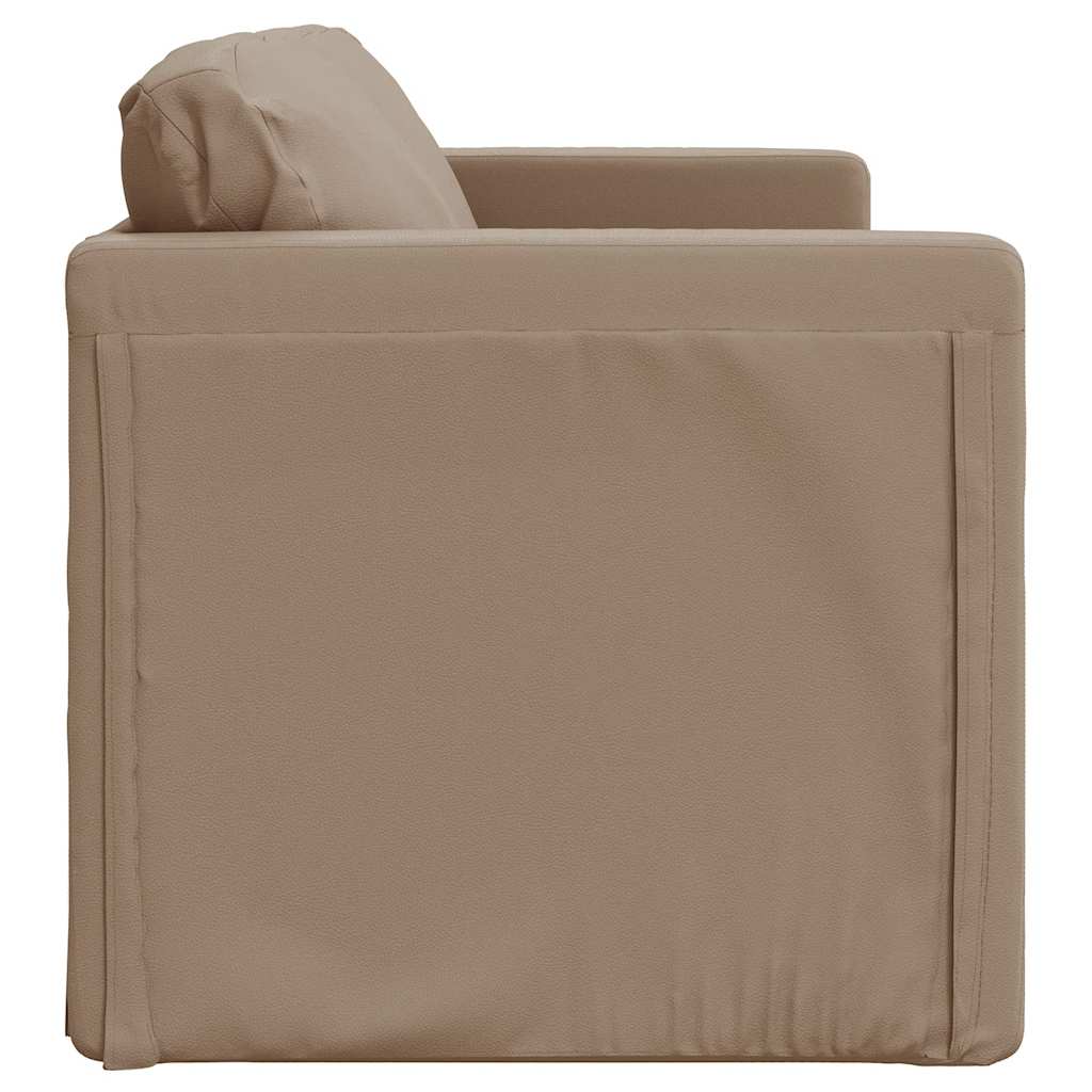 vidaXL Sofa podłogowa 2-w-1, cappuccino, 112x174x55 cm, sztuczna skóra