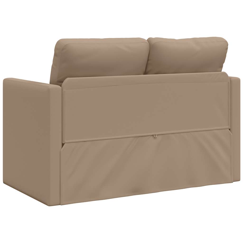 vidaXL Sofa podłogowa 2-w-1, cappuccino, 112x174x55 cm, sztuczna skóra