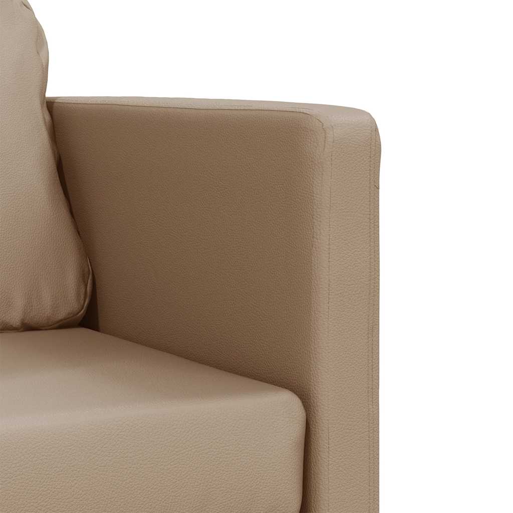vidaXL Sofa podłogowa 2-w-1, cappuccino, 112x174x55 cm, sztuczna skóra
